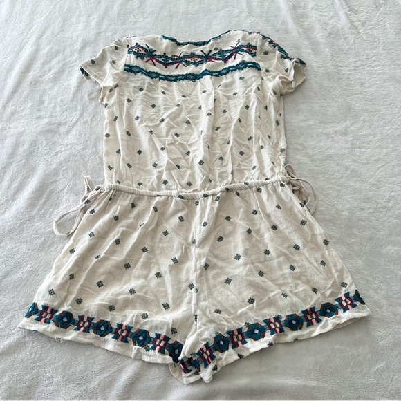 Free People Song For You Embroidered Romper in Tea - Picture 3 of 7